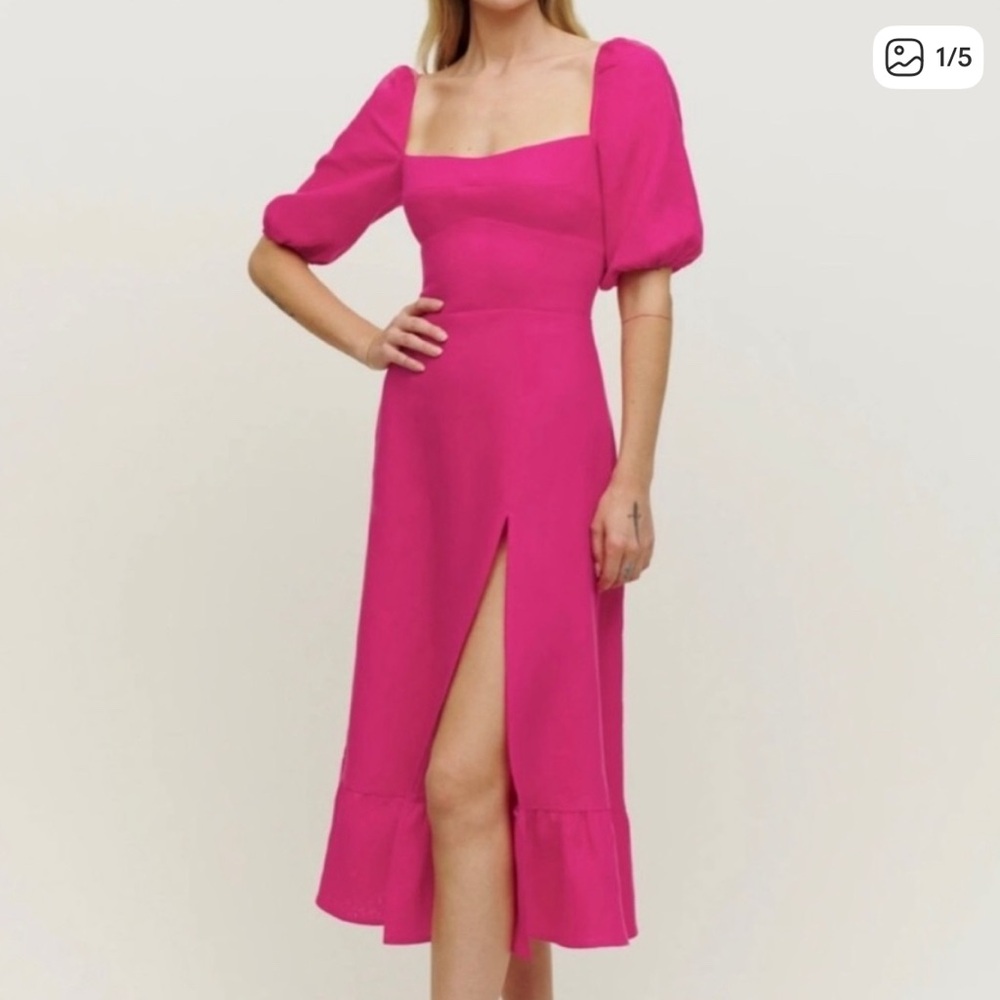 Belgian Linen Reformation Pink Dress